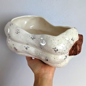 Vintage WCL pumpkin ceramic planter soup dish about 9in long